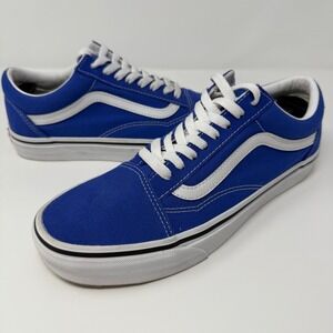 Vans Old Skool Shoes Royal Blue Suede Size 8.5 Canvas Skate Shoes Men's
